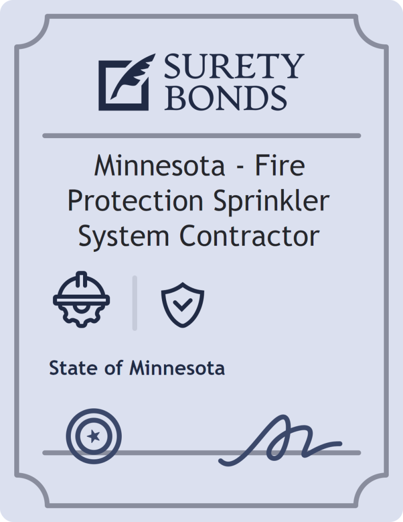 Surety bond badge for Minnesota - Fire Protection Sprinkler System Contractor