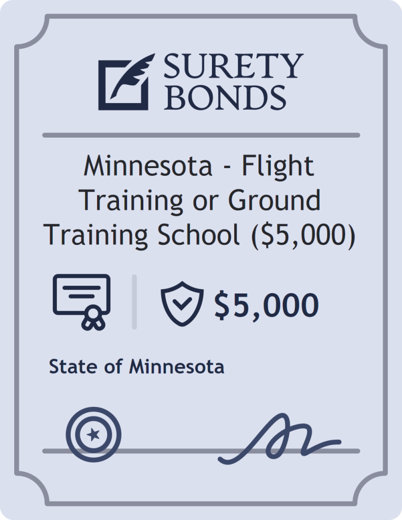 Surety bond badge for Minnesota - Flight Training or Ground Training School ($5,000)