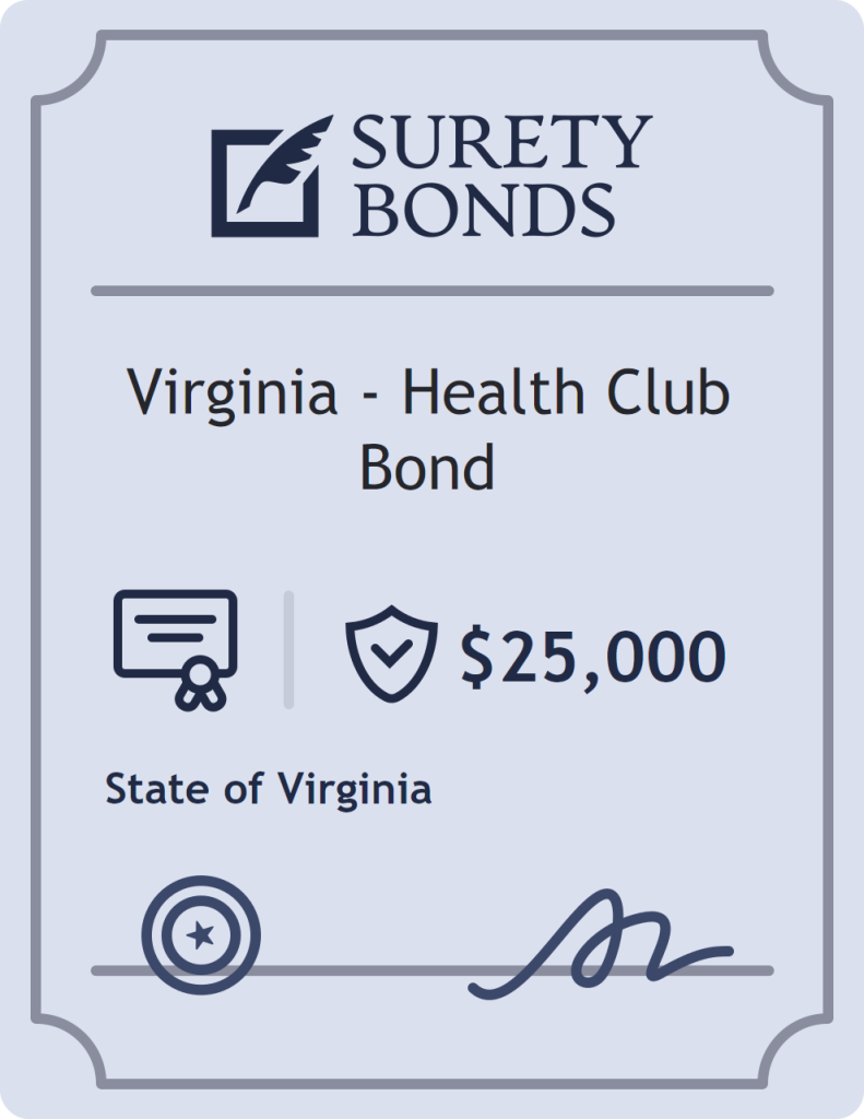 Surety bond badge for Virginia - Health Club Bond