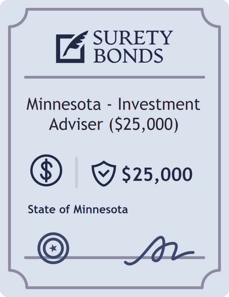 Surety bond badge for Minnesota - Investment Adviser ($25,000)