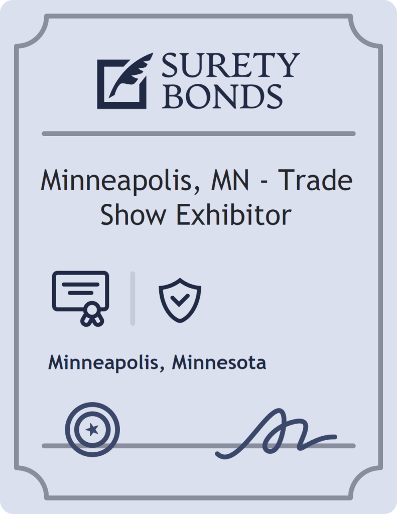 Surety bond badge for Minneapolis, MN - Trade Show Exhibitor