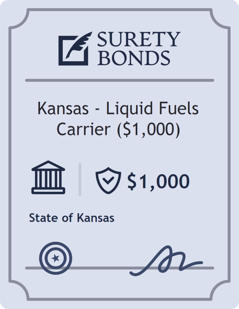 Surety bond badge for Kansas - Liquid Fuels Carrier ($1,000)