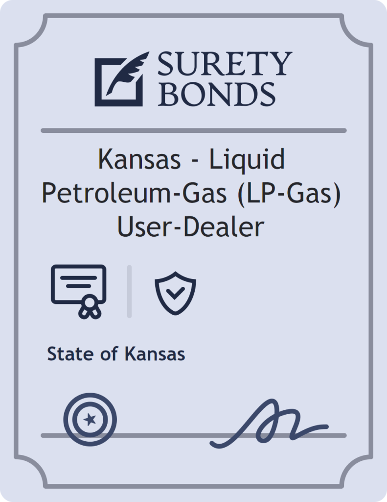 Surety bond badge for Kansas - Liquid Petroleum-Gas (LP-Gas) User-Dealer