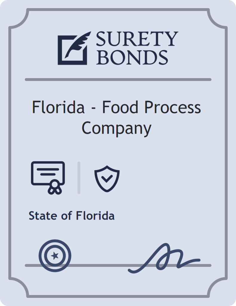 Surety bond badge for Florida - Food Process Company