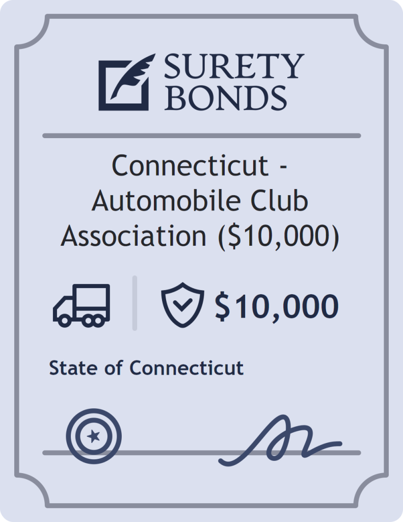 Surety bond badge for Connecticut - Automobile Club Association ($10,000)