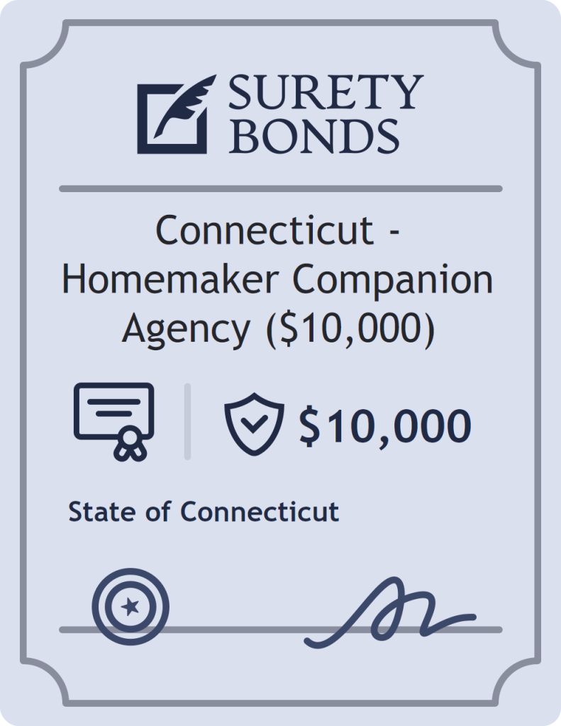 Surety bond badge for Connecticut - Homemaker Companion Agency ($10,000)