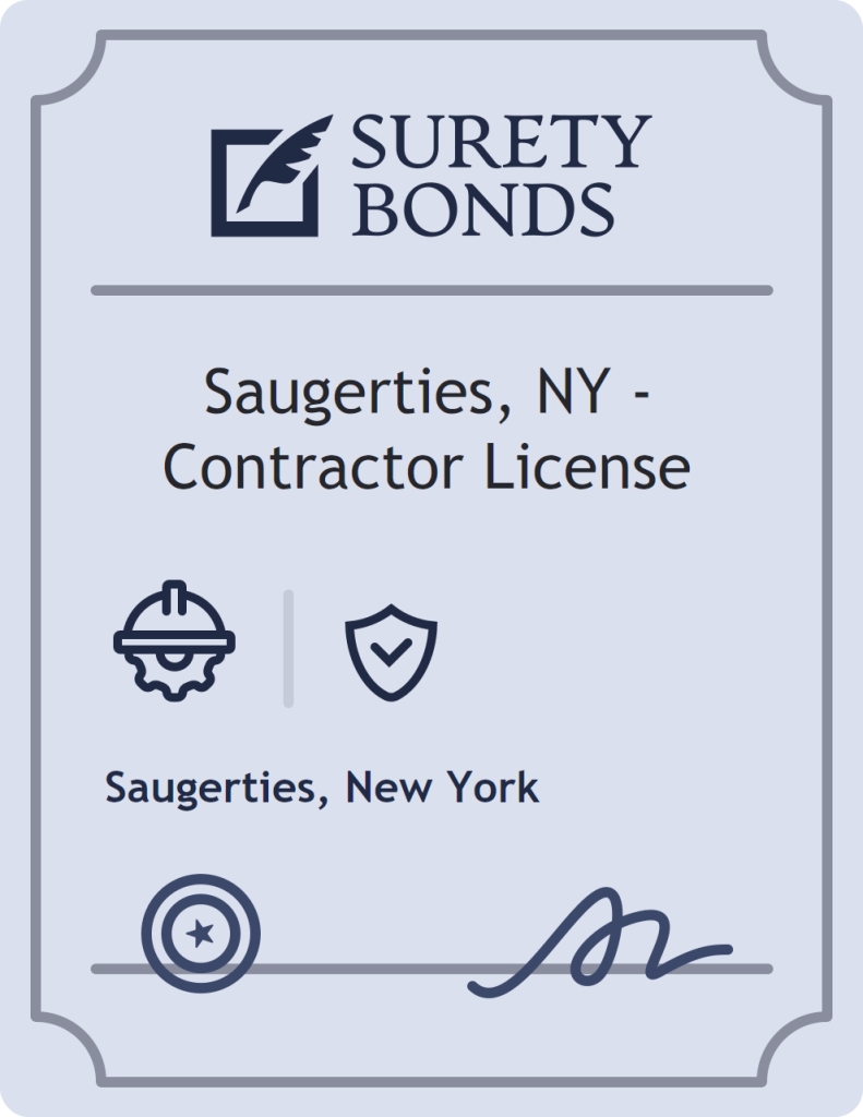 Surety bond badge for Saugerties, NY - Contractor License