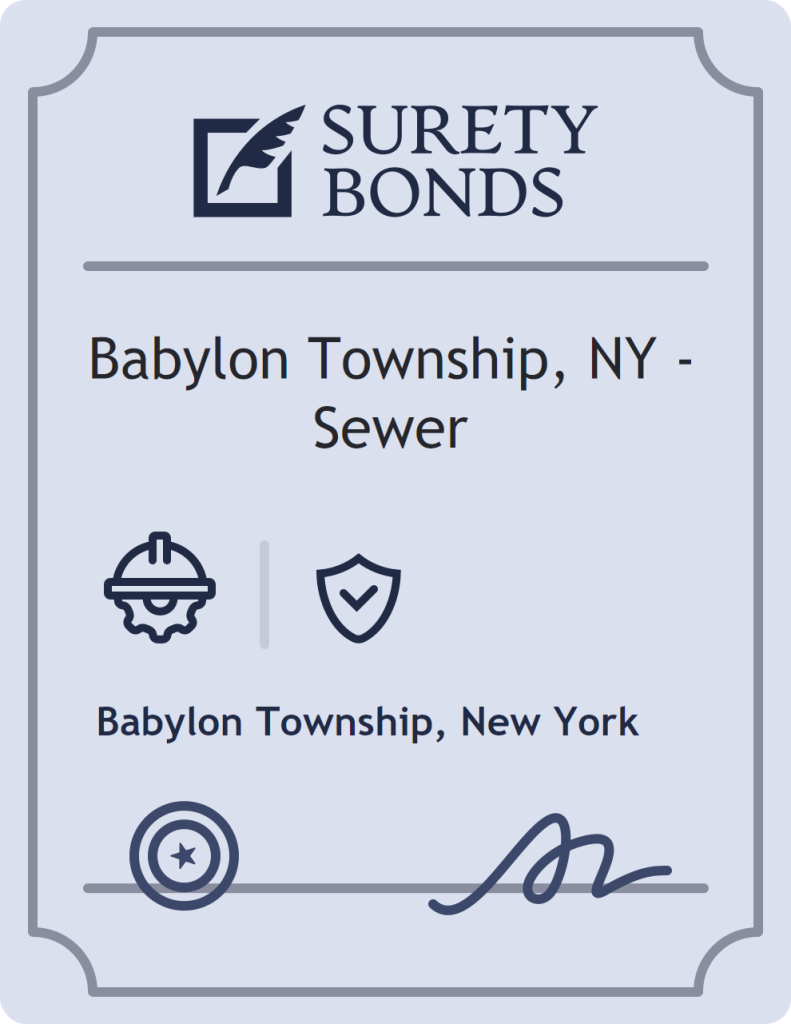 Surety bond badge for Babylon Township, NY - Sewer