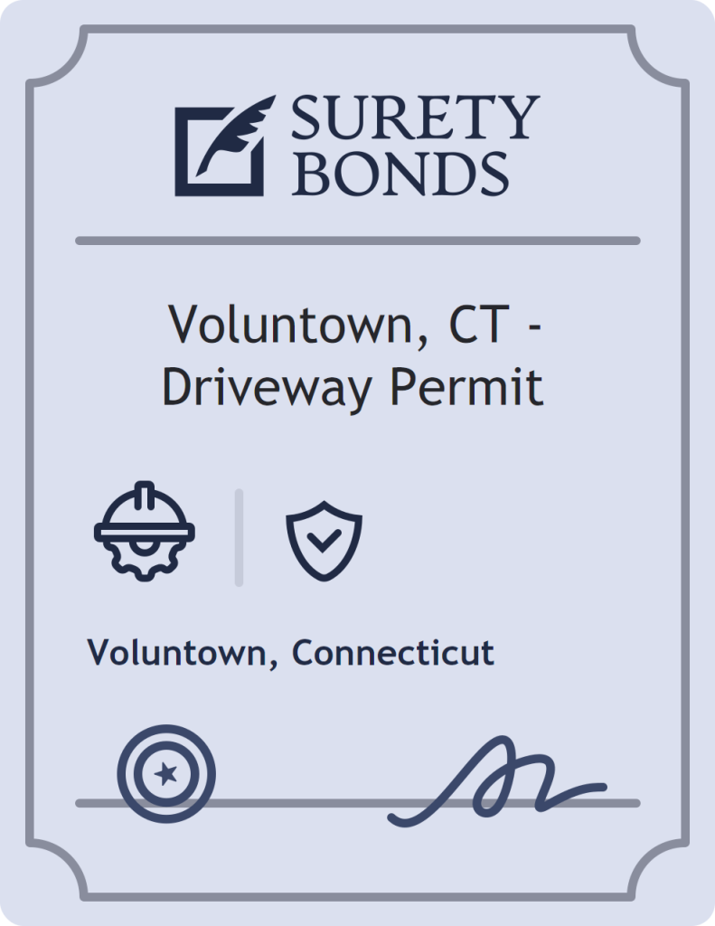 Surety bond badge for Voluntown, CT - Driveway Permit