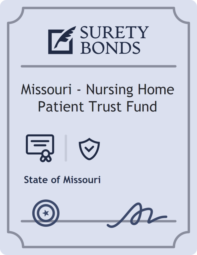 Surety bond badge for Missouri - Nursing Home Patient Trust Fund