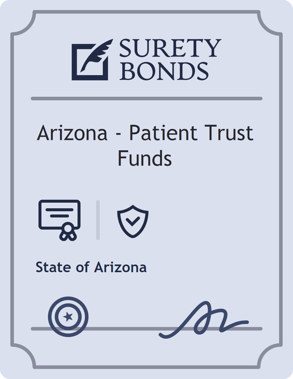Surety bond badge for Arizona - Patient Trust Funds