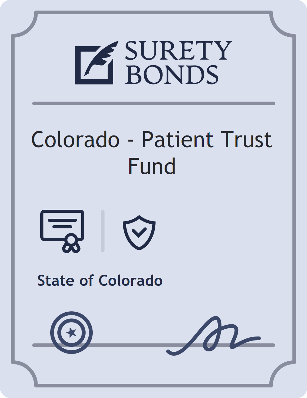 Surety bond badge for Colorado - Patient Trust Fund