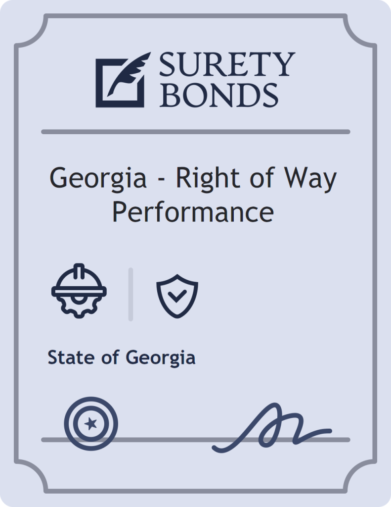 Surety bond badge for Georgia - Right of Way Performance