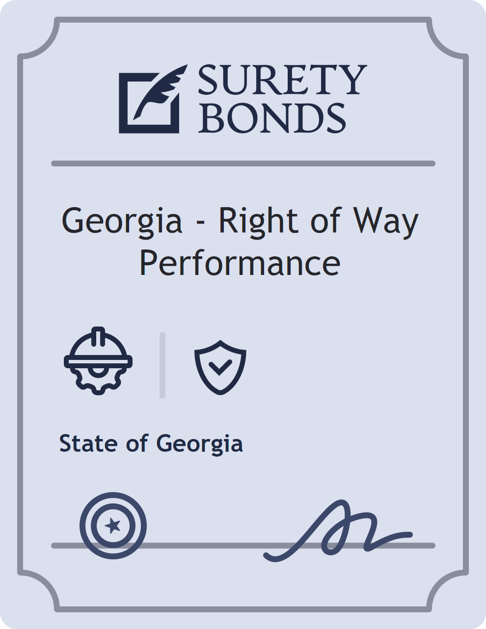 Surety bond badge for Georgia - Right of Way Performance