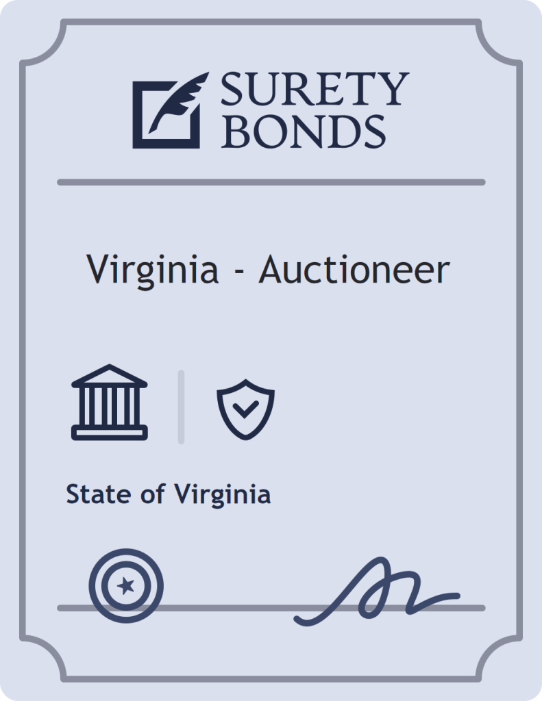 Surety bond badge for Virginia - Auctioneer