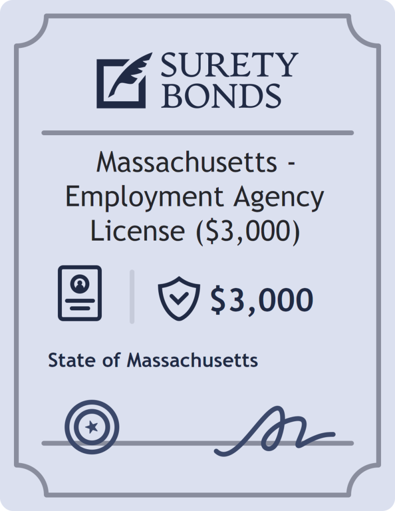 Surety bond badge for Massachusetts - Employment Agency License ($3,000)
