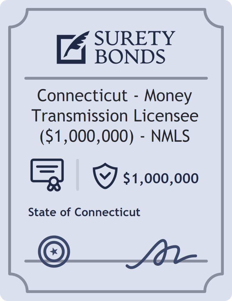 Surety bond badge for Connecticut - Money Transmission Licensee ($1,000,000) - NMLS
