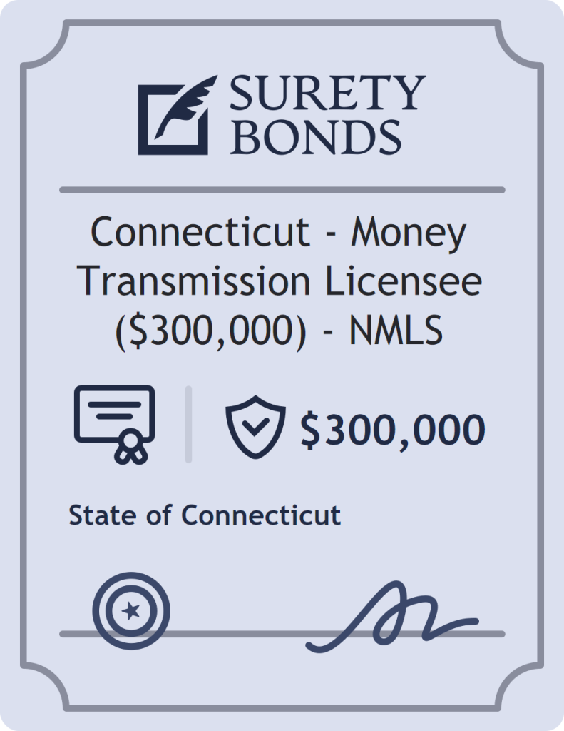 Surety bond badge for Connecticut - Money Transmission Licensee ($300,000) - NMLS