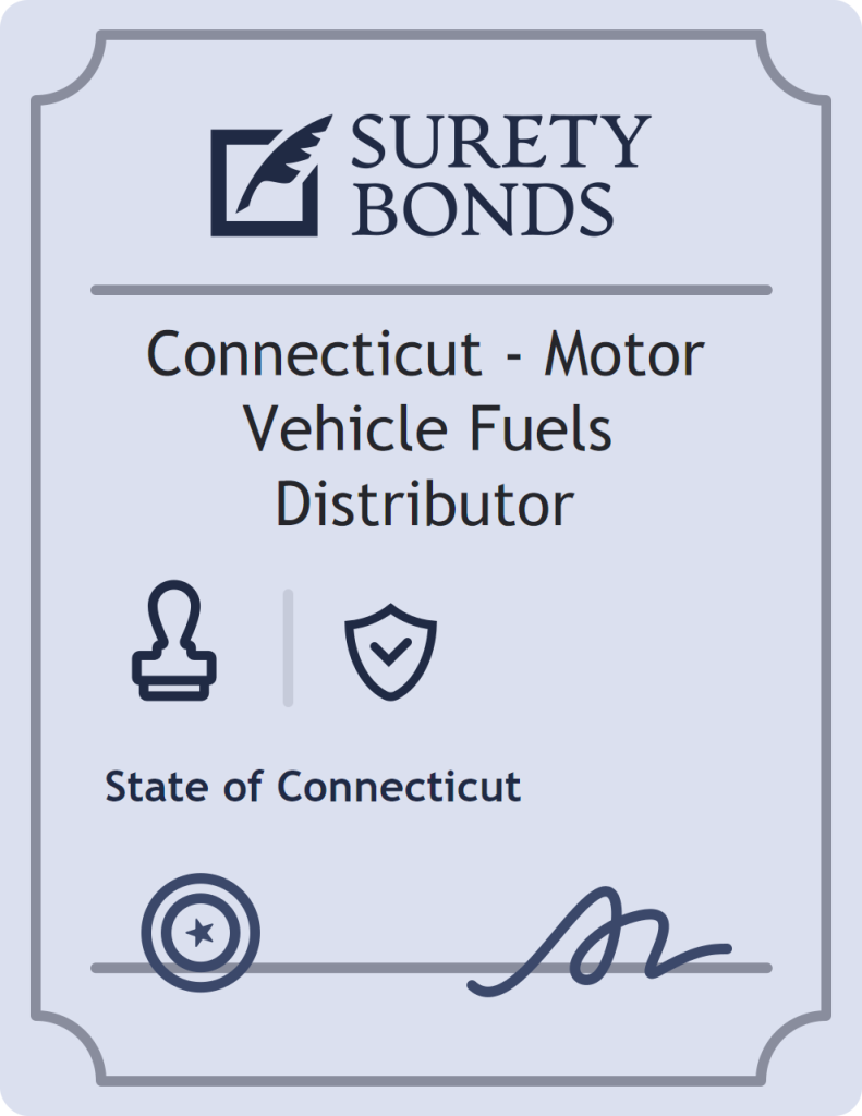 Surety bond badge for Connecticut - Motor Vehicle Fuels Distributor