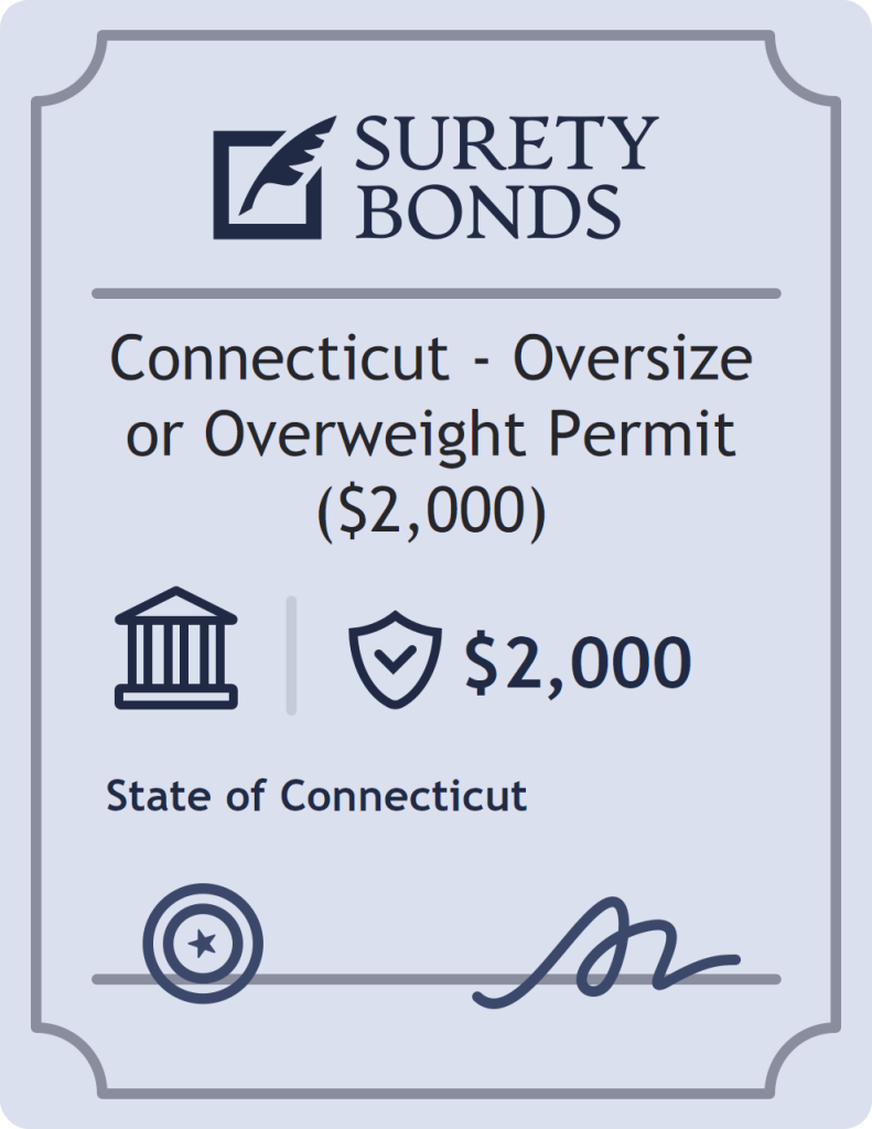 Surety bond badge for Connecticut - Oversize or Overweight Permit ($2,000)