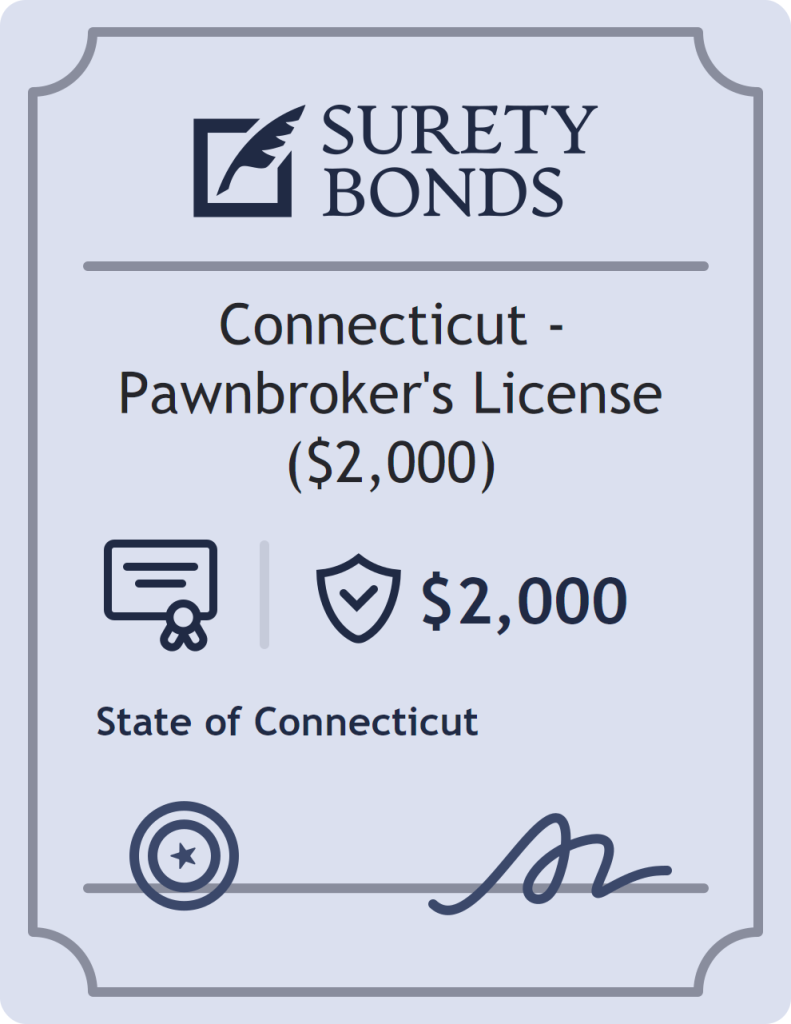 Surety bond badge for Connecticut - Pawnbroker's License ($2,000)