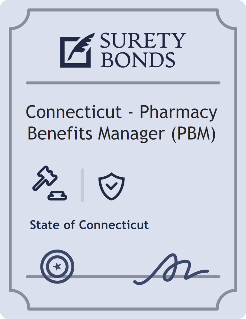 Surety bond badge for Connecticut - Pharmacy Benefits Manager (PBM)