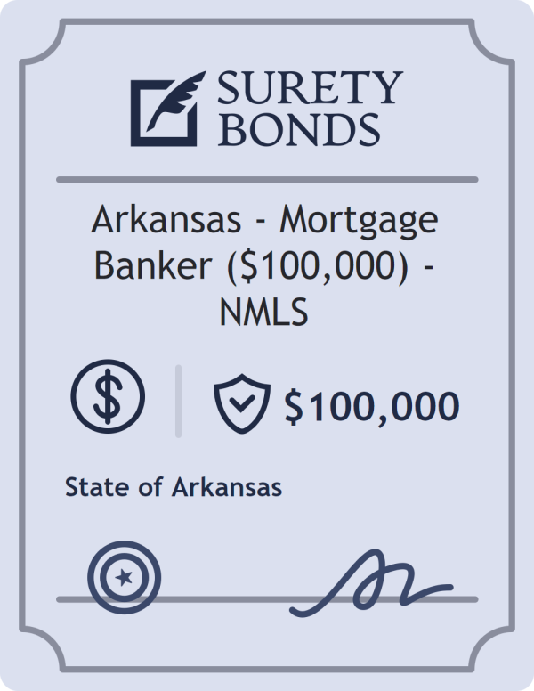 Surety bond badge for Arkansas - Mortgage Banker ($100,000) - NMLS