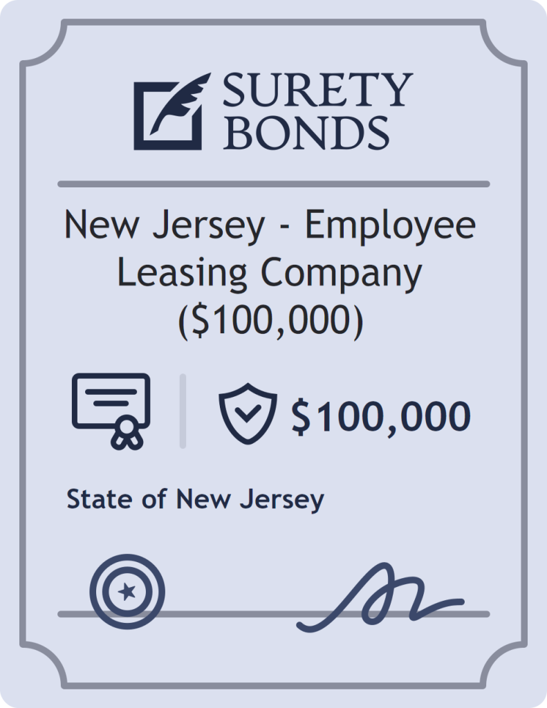 Surety bond badge for New Jersey - Employee Leasing Company ($100,000)
