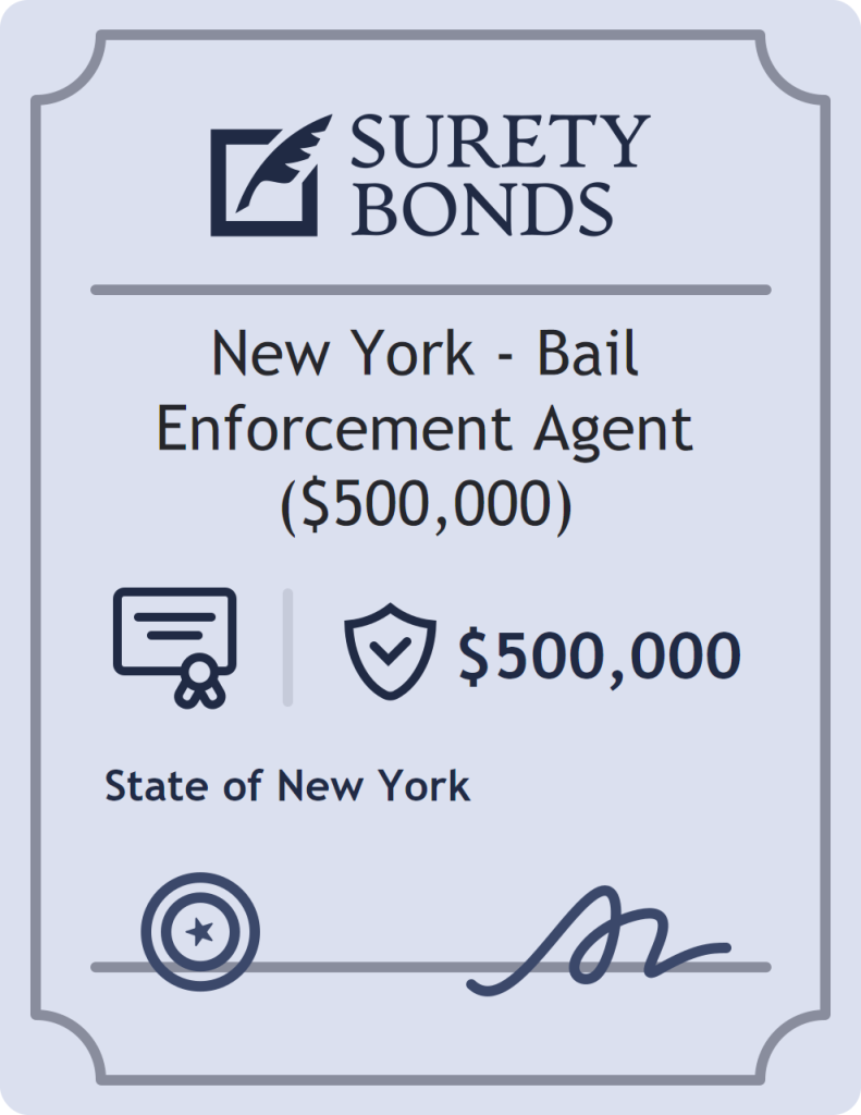 Surety bond badge for New York - Bail Enforcement Agent ($500,000)