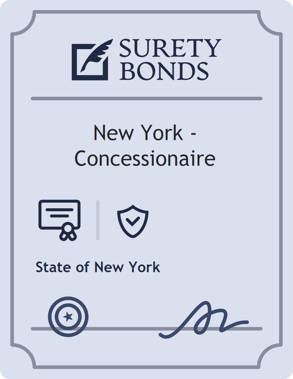 Surety bond badge for New York - Concessionaire