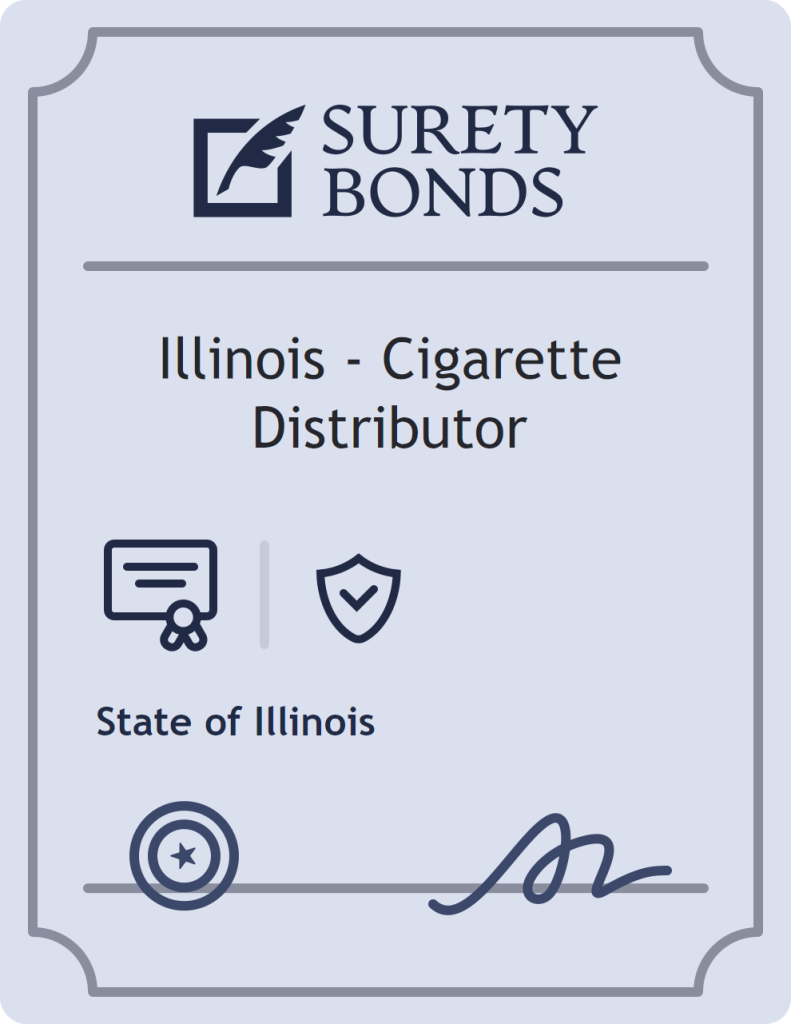 Surety bond badge for Illinois - Cigarette Distributor