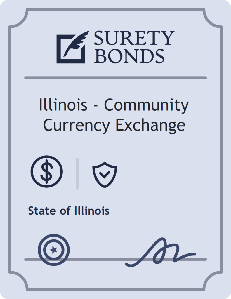 Surety bond badge for Illinois - Community Currency Exchange
