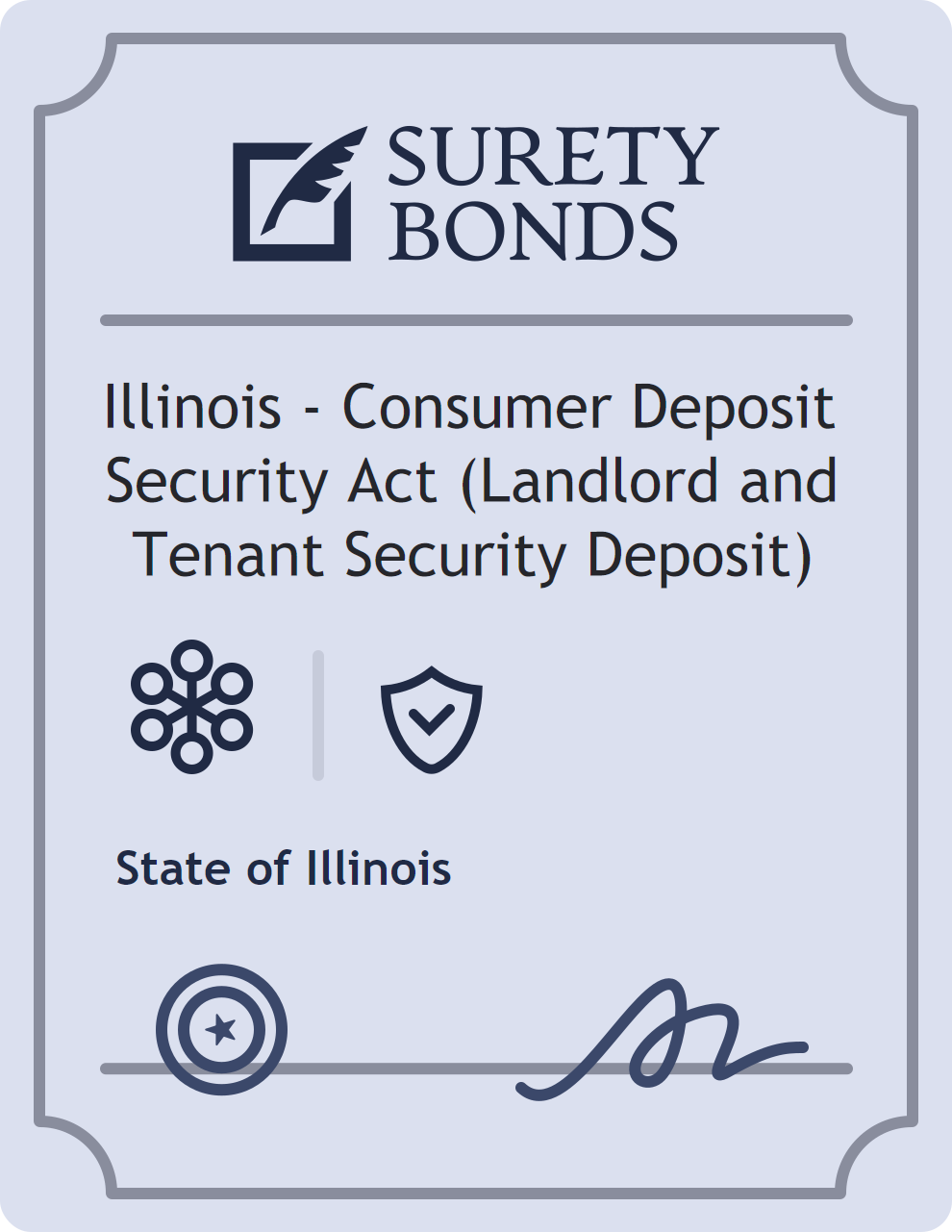 Surety bond badge for Illinois - Consumer Deposit Security Act (Landlord and Tenant Security Deposit)