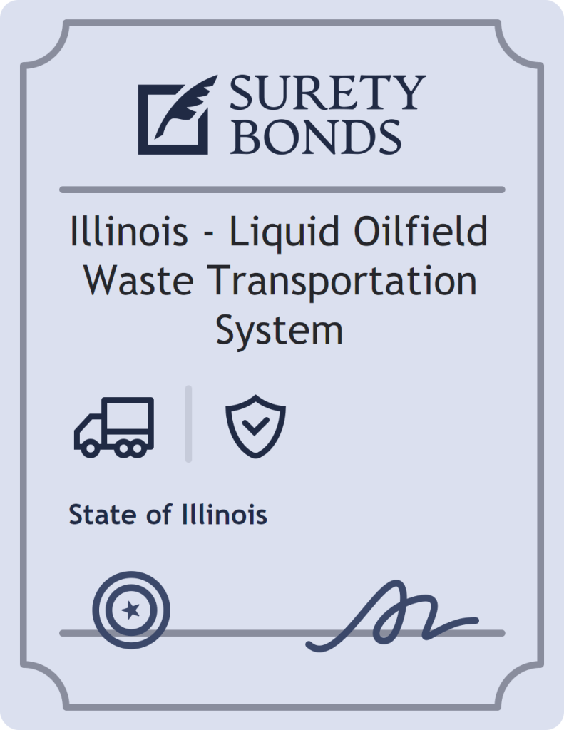 Surety bond badge for Illinois - Liquid Oilfield Waste Transportation System