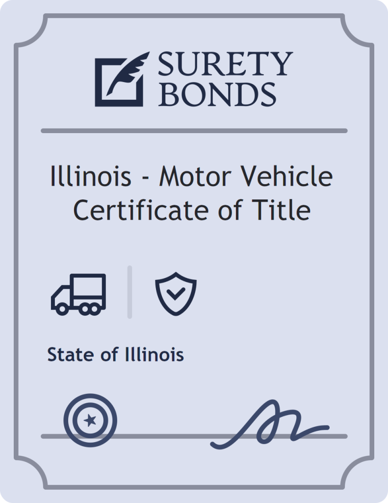 Surety bond badge for Illinois - Motor Vehicle Certificate of Title