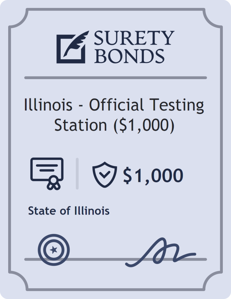 Surety bond badge for Illinois - Official Testing Station ($1,000)