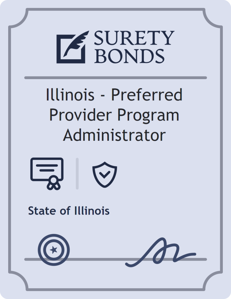Surety bond badge for Illinois - Preferred Provider Program Administrator