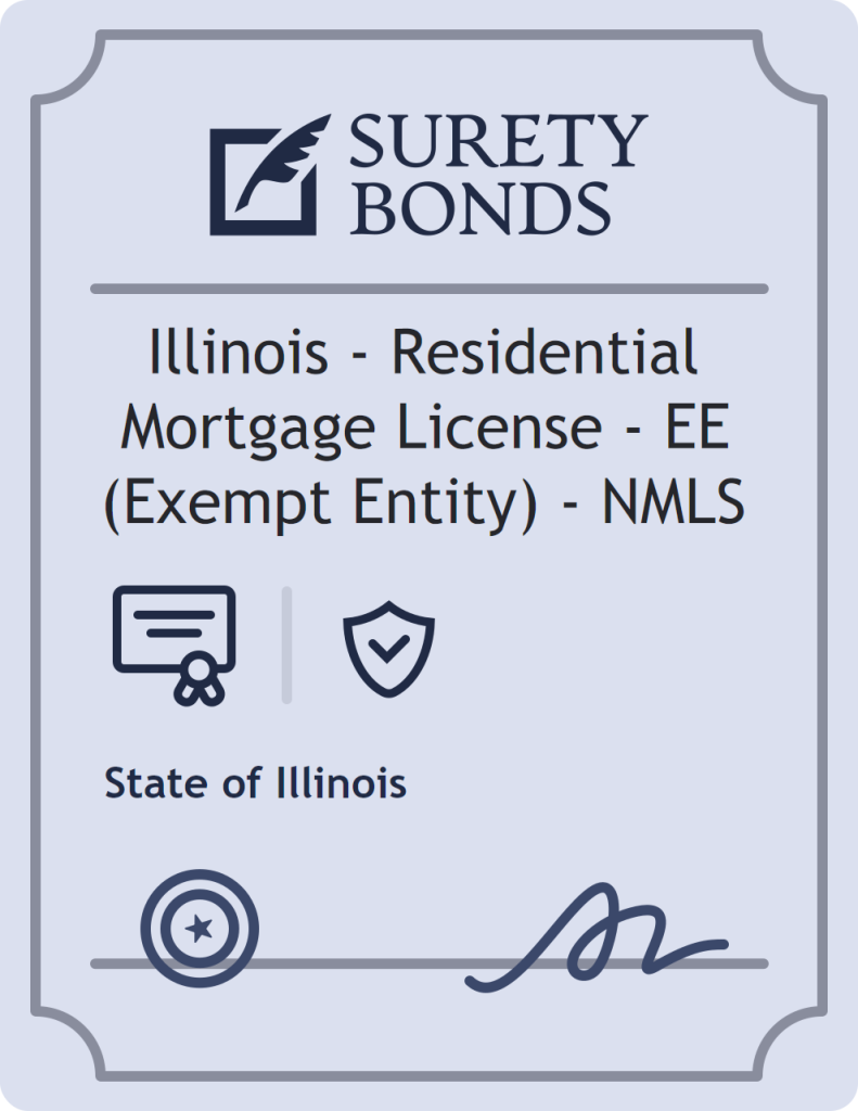 Surety bond badge for Illinois - Residential Mortgage License - EE (Exempt Entity) - NMLS