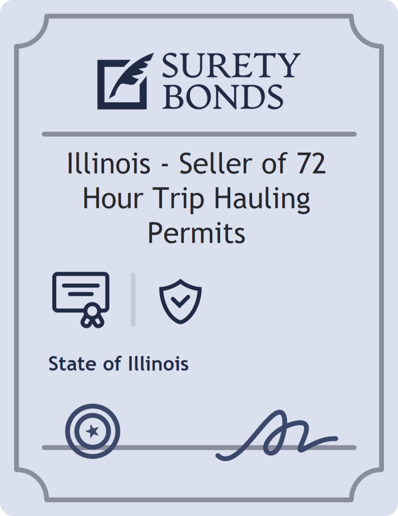 Surety bond badge for Illinois - Seller of 72 Hour Trip Hauling Permits
