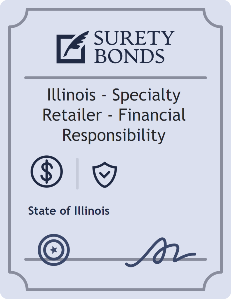 Surety bond badge for Illinois - Specialty Retailer - Financial Responsibility