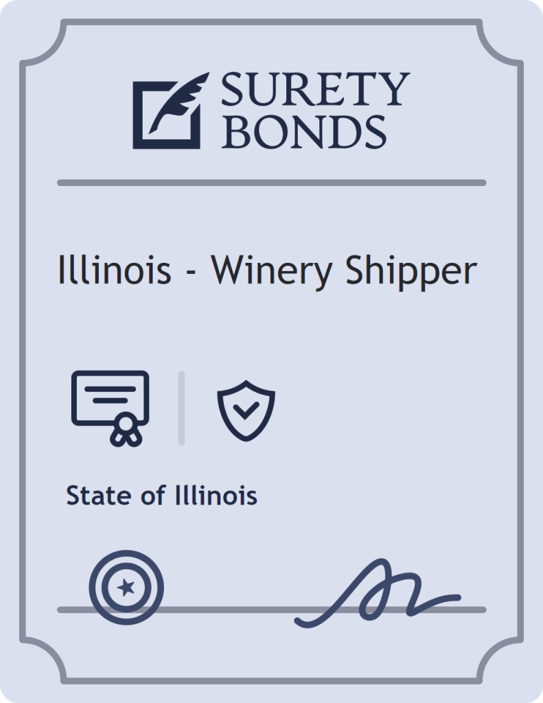 Surety bond badge for Illinois - Winery Shipper