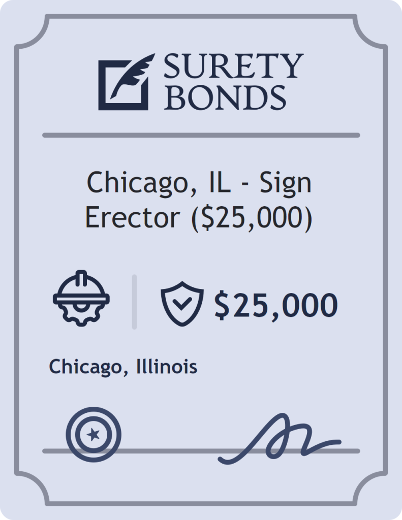 Surety bond badge for Chicago, IL - Sign Erector ($25,000)