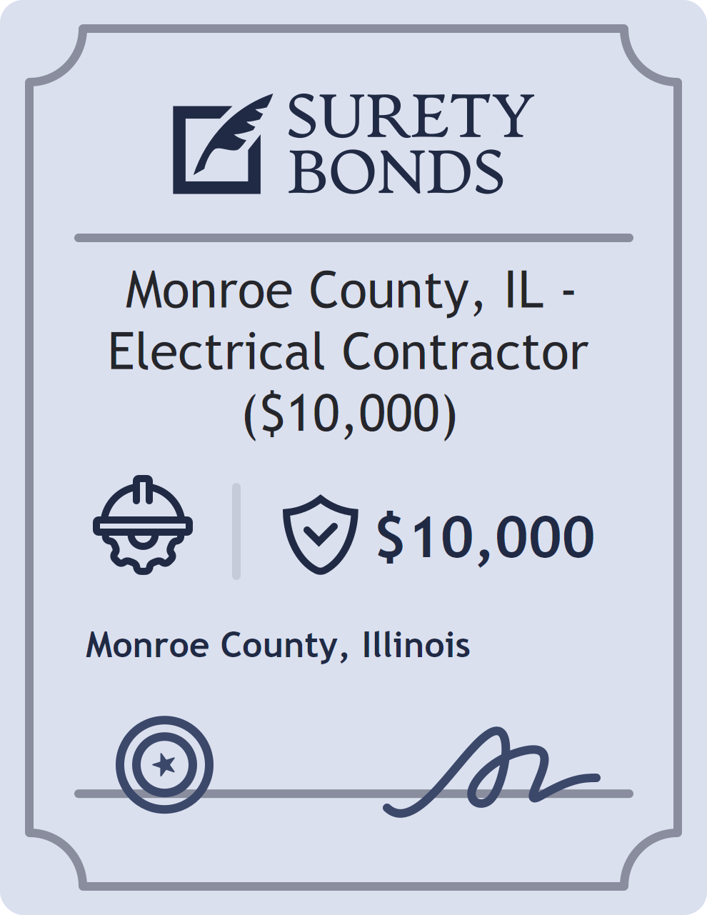 Surety bond badge for Monroe County, IL - Electrical Contractor ($10,000)