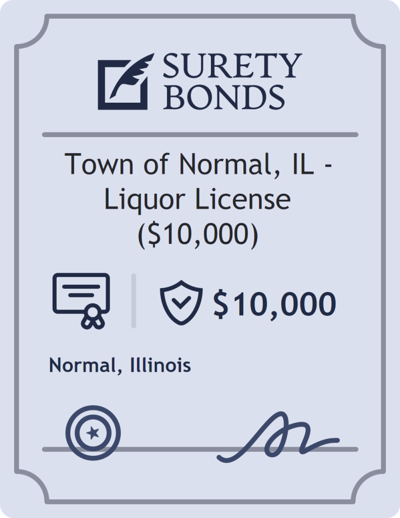 Surety bond badge for Town of Normal, IL - Liquor License ($10,000)