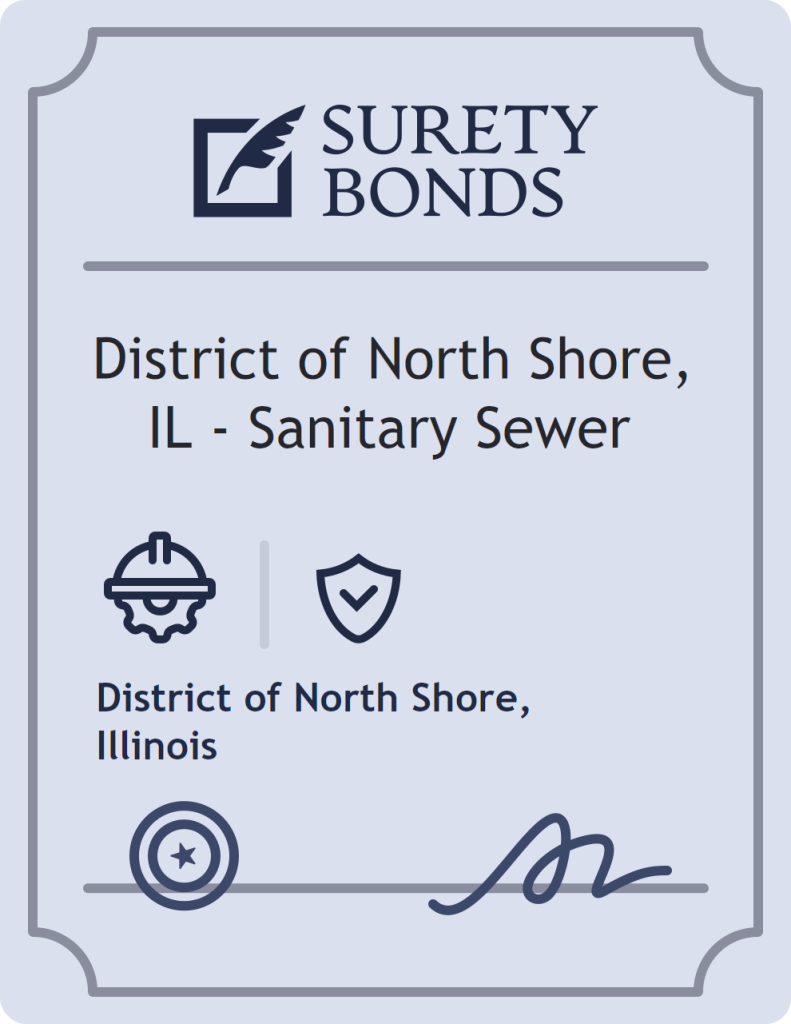 Surety bond badge for District of North Shore, IL - Sanitary Sewer