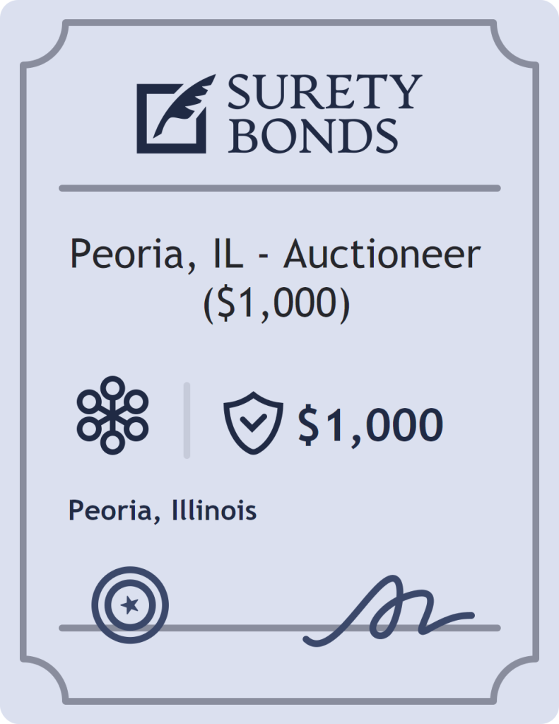 Surety bond badge for Peoria, IL - Auctioneer ($1,000)