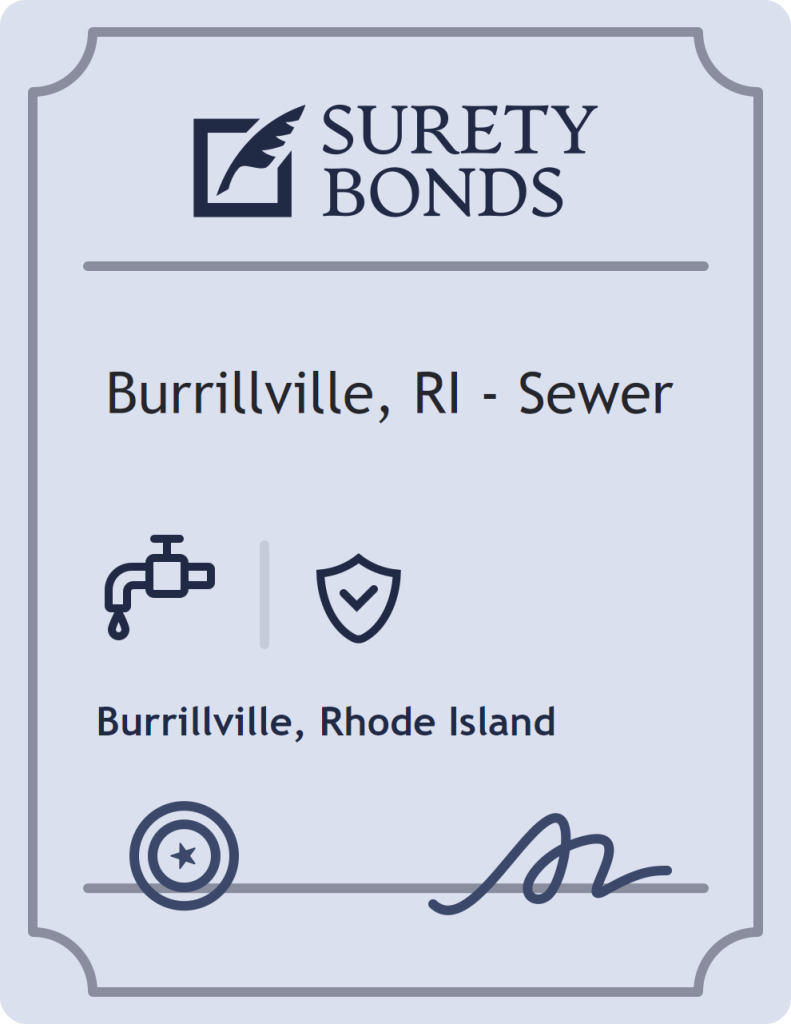Surety bond badge for Burrillville, RI - Sewer