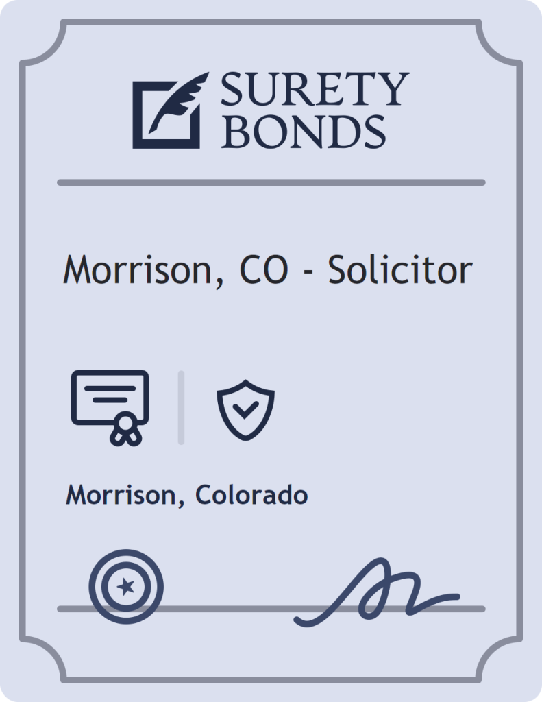 Surety bond badge for Morrison, CO - Solicitor