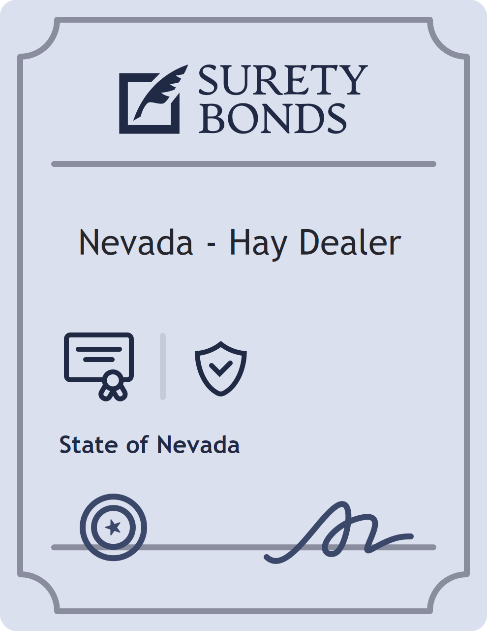 Surety bond badge for Nevada - Hay Dealer