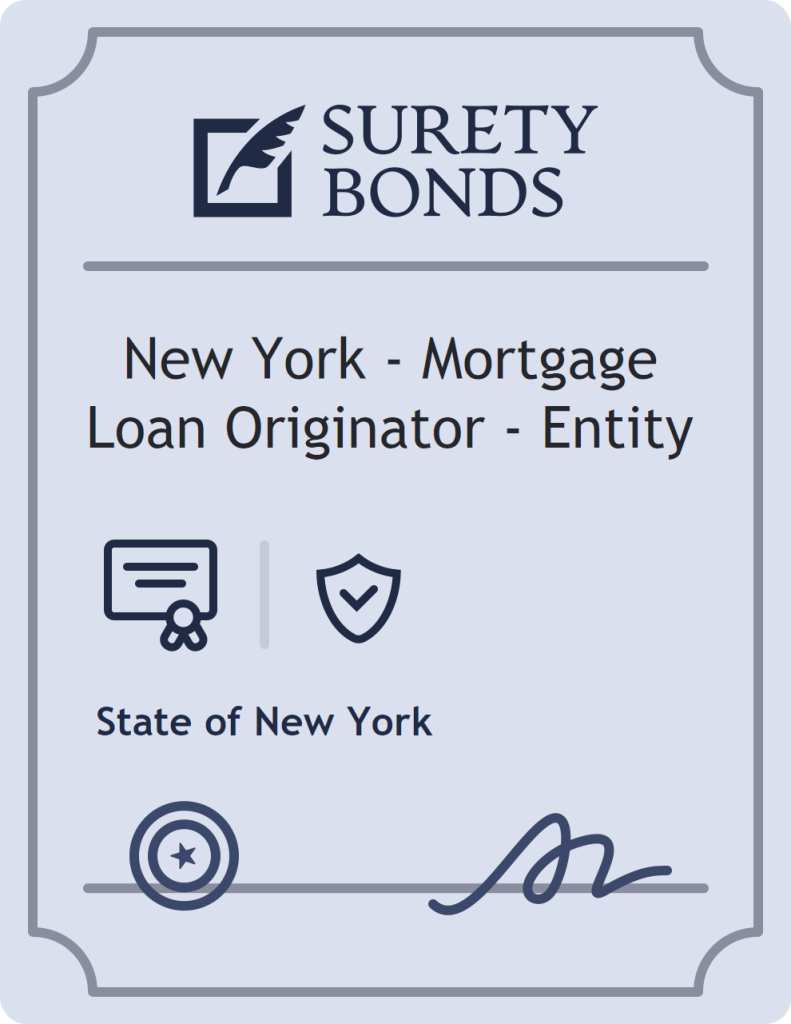 Surety bond badge for New York - Mortgage Loan Originator - Entity
